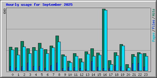Hourly usage for September 2025